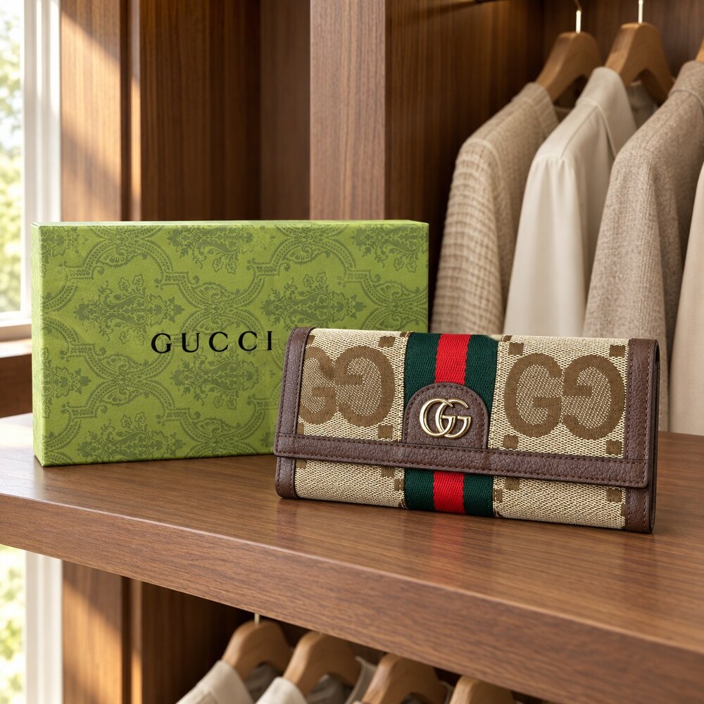 Gucci Ophidia Jumbo GG Canvas Long Flap Wallet - Picture 3 of 6